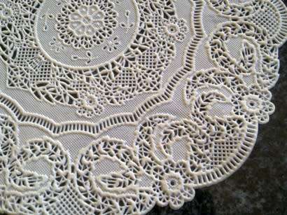 Genuine 70's white vinyl doilie 18cm