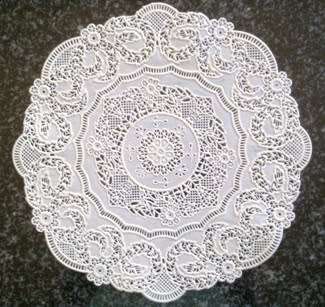 Genuine 70's white vinyl doilie 18cm