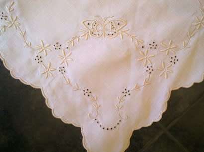 Small Madeira linen tablecloth