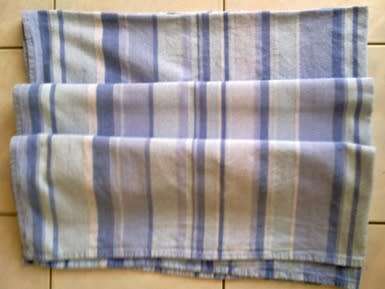 Casual blue stripe cotton tablecloth / sofa throw