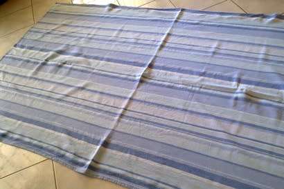 Casual blue stripe cotton tablecloth / sofa throw