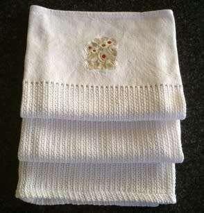 White cotton baby blanket