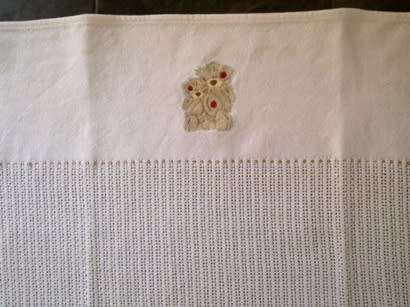 White cotton baby blanket