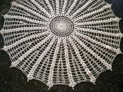 Pretty large cotton crochet doilie 46cm