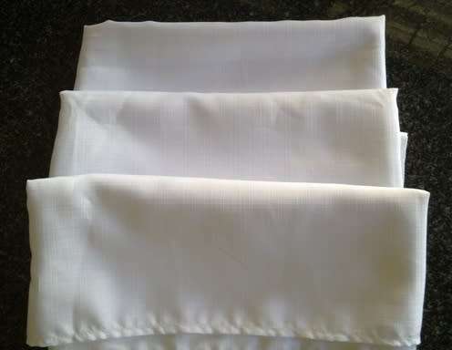 Large plain white polyester tablecloth