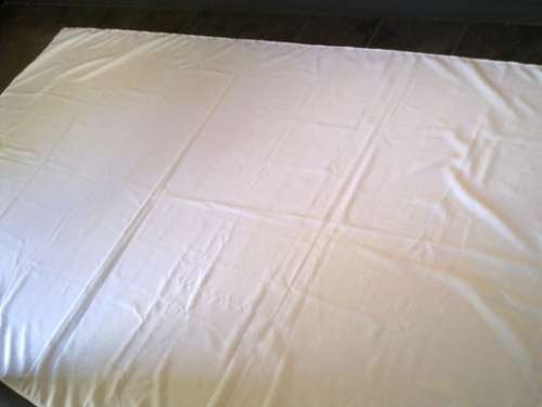 Large plain white polyester tablecloth