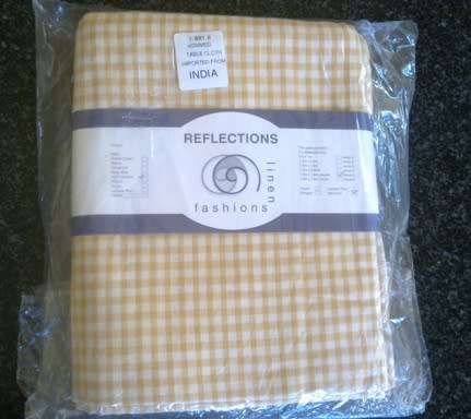 Indian cotton checked tablecloth 1.8m