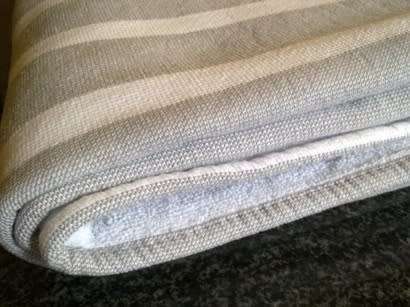 Three large 100% cotton striped bath or beach towels