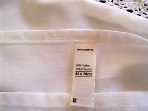 Lovely pair of vintage Woolworths pillowcases with crochet edge