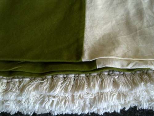 Large casual tablecloth with fringing