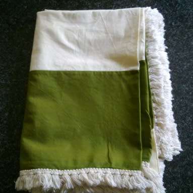 Large casual tablecloth with fringing