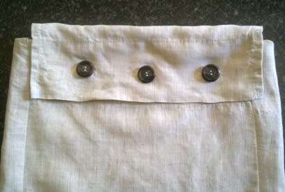 Small natural linen laundry/shoe/travel bag