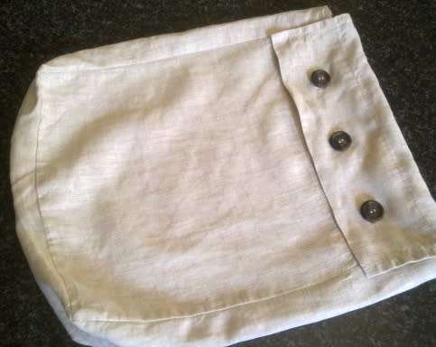 Small natural linen laundry/shoe/travel bag