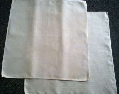 Two large vintage linen dinner serviettes