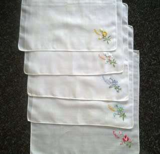 Days of the week vintage lawn cotton ladies hankies