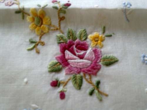 Vintage boxed set of three Swiss hankies and one other