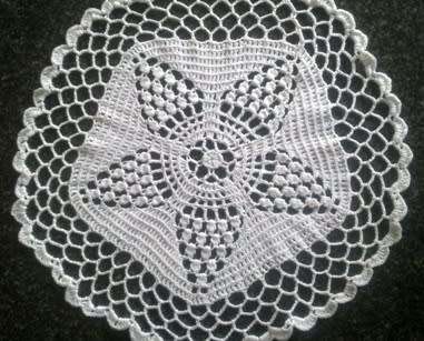 Two large lacy cotton crochet doilies - 47 x 36cm