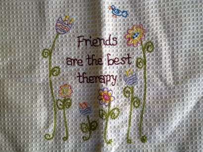 White cotton linen blend friendship towel