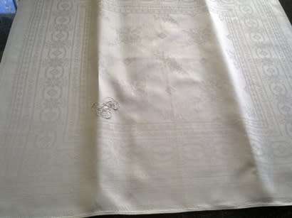 Antique white Irish linen dinner serviette