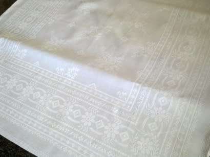 Antique white Irish linen dinner serviette