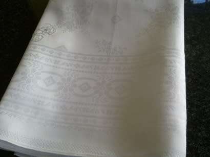 Antique white Irish linen dinner serviette