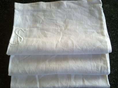 Antique white slub linen top sheet