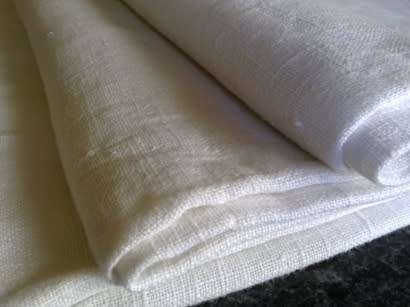 Antique white slub linen top sheet