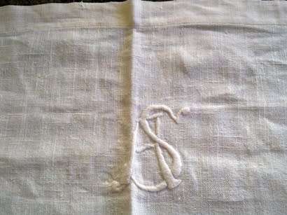 Antique white slub linen top sheet