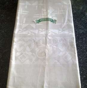 Exquisite large antique Irish Damask linen tablecloth 2.4m