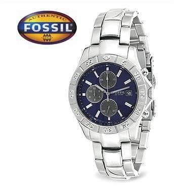 BRAND NEW Fossil CH2332 Chronograph Speedway Collection Stainless Steel Blue Dial 100M Mens Watch