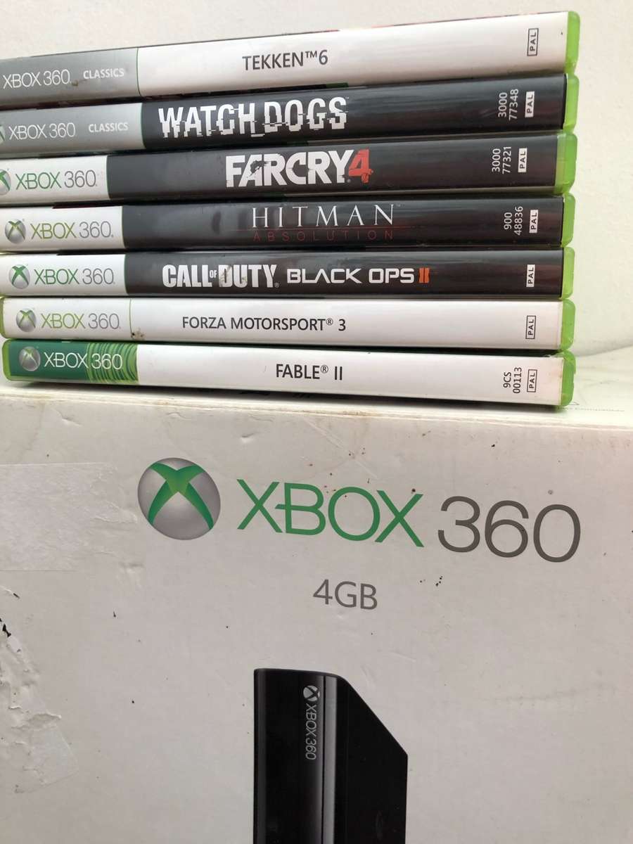 ORIGINAL XBOX360 BUNDLE (3xoriginal controllers, 7xgames, 1xpower supply, 1xnon-functional console)