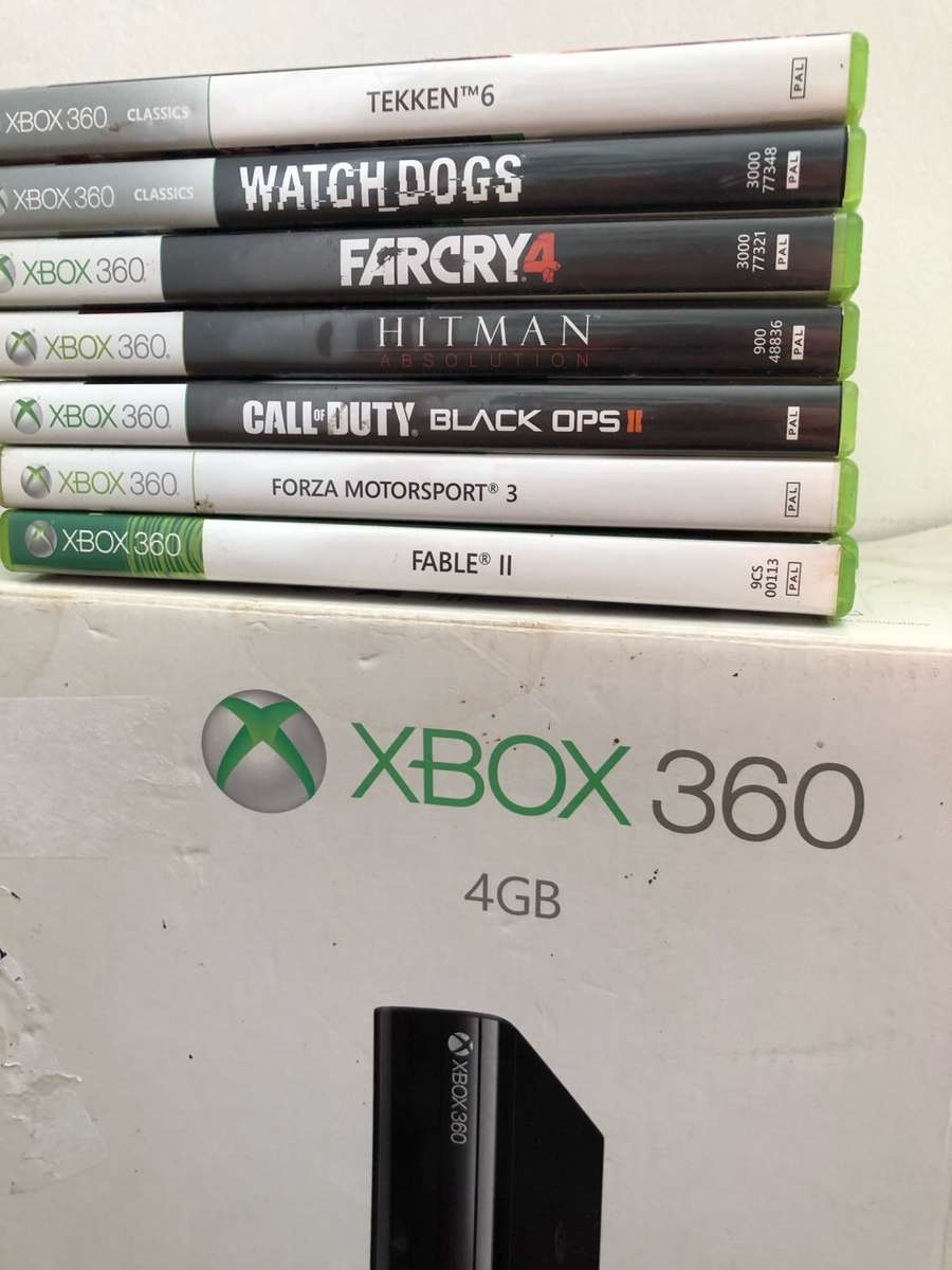 ORIGINAL XBOX360 BUNDLE (3xoriginal controllers, 7xgames, 1xpower supply, 1xnon-functional console)