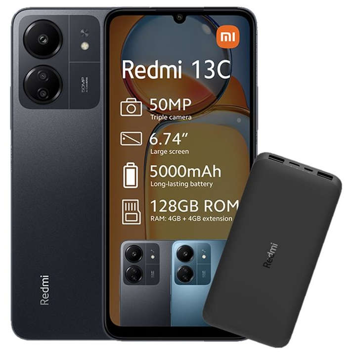 BRAND NEW, SEALED Xiaomi Redmi 13C Dual Sim PHONE WITH 24 MONTH WARRANTY & FREE POWERBANK