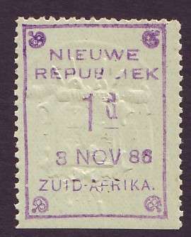 NEW REPUBLIC - 1887  Group III    1d on yellow paper with embossing Dated 3 Nov 1886 *LMM*