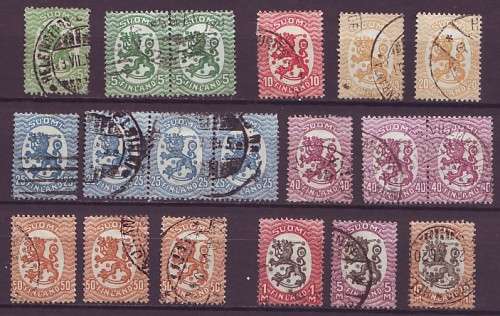 FINLAND - 1917 complete set with shades VF USED