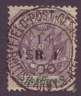 TRANSVAAL - 1900  2s6d overprinted VRI with complete strike"FIELD POST OFFICE"