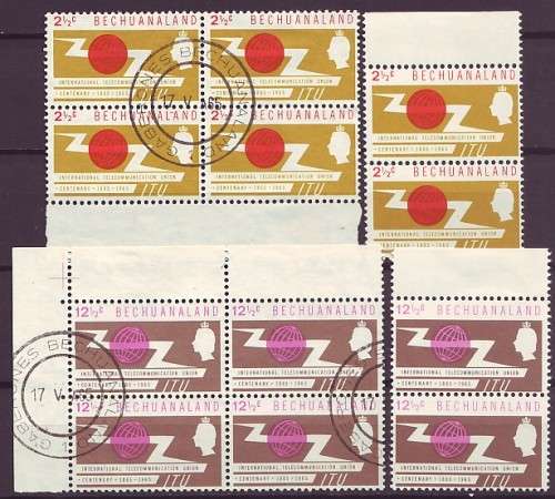 BECHUANALAND - 1965 The 100th Anniversary of I.C.U. Mint and used set