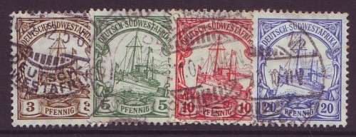 SOUTH WEST AFRICA 1900  4 values with watermark  VF used