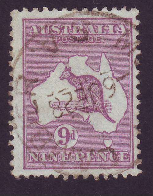 AUSTRALIA - ROOs 9d with 'Dented head' VARIETY VF USED