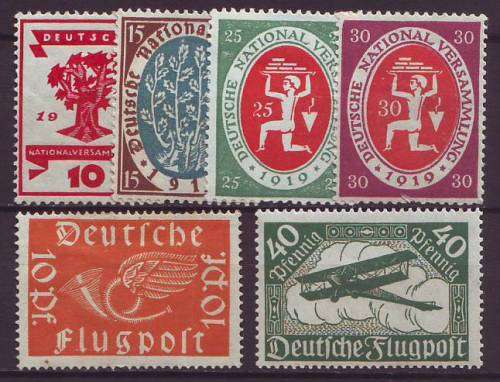 GERMANY - 1919 Weimar National Congress and Airmails    Complete sets  *MM*