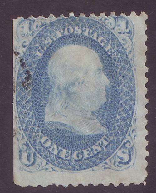 USA - 1861 Benjamin Franklin One cent blue VF USED