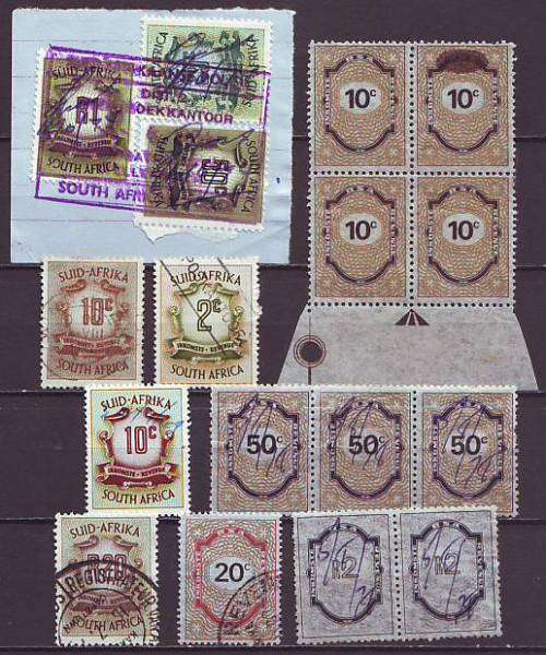 RSA -  1968-78  REVENUES Issues  Part sets to R 20  mint and used.