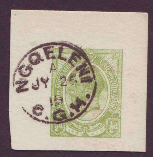 CAPE of GOOD HOPE  -  NGQELENI single circle pmk on 1/2d Kings Head stationery. Scarce