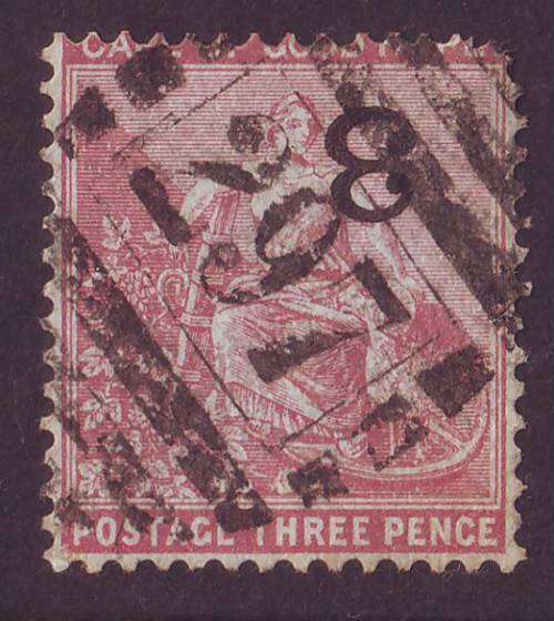 CAPE of GOOD HOPE  - 1880 3d with inverted surcharge   Wmk Crown CC