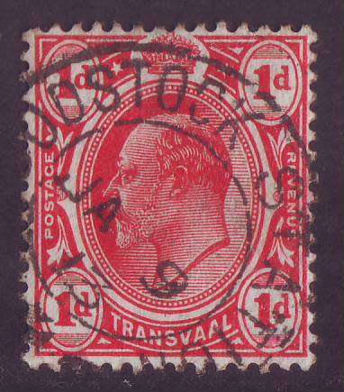 TRANSVAAL - "WOODSTOCK STATION " postmark on KEVII 1d (INTERPROVINCIAL USE)