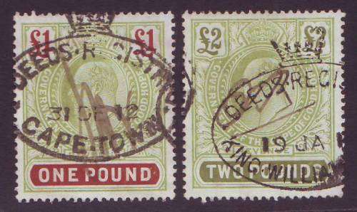 Cape of Good Hope - 1903 REVENUE KEVII Issue  One and two Pounds   BF155/156