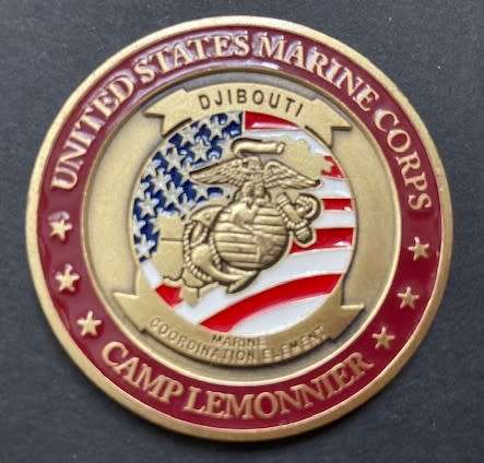 CHALLENGE COINS -  U.S. Marine Corps Forces   Camp Lemonnier DJIBOUTI
