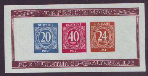GERMANY - JOINT ALLIED OCCUPATION  1946 Stamp Exhibition Berlin Imperforate Minisheet  **MNH**