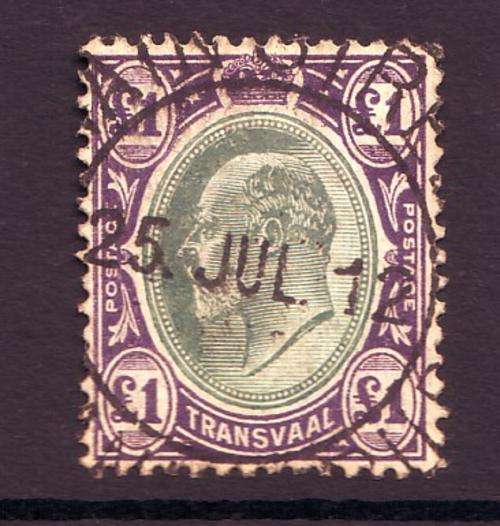 TRANSVAAL - 1904-09  KE VII   1 Pound  SG 272  VF USED