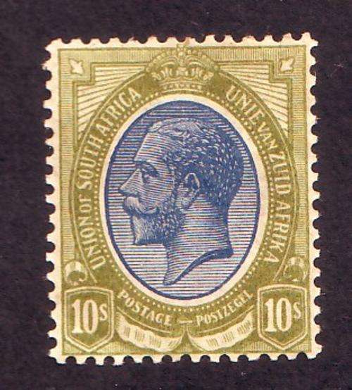 KINGS HEADS 1913 -  10s Blue and Olive Green  SACC 15 MM